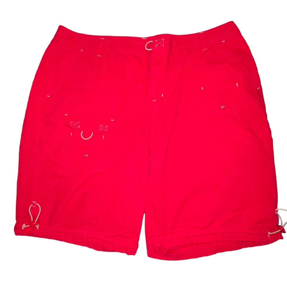 Allison Brittney Woman plus Size Shorts Size 22 W Red  Zipper Front Cargo Modest